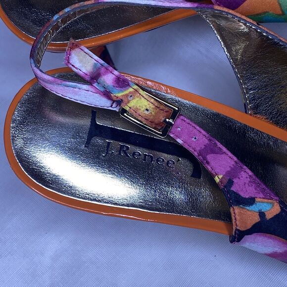 J Renee Avlynn JJ Heels Floral Satin Slingback Bow Pointed Pumps Size 11 Pink - Picture 5 of 9